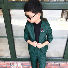 Load image into Gallery viewer, Kids Party Wear 2Pc Boys Formal Suit for Wedding Party 2019 Toddler Boy Blazer Suit Student School Ceremony Costumes