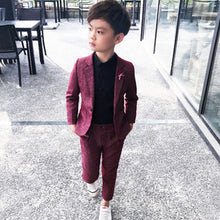 Load image into Gallery viewer, Kids Party Wear 2Pc Boys Formal Suit for Wedding Party 2019 Toddler Boy Blazer Suit Student School Ceremony Costumes