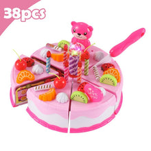 Load image into Gallery viewer, Newest DIY Pretend Play Fruit Cutting Birthday Cake Kitchen Food Toys Cocina De Juguete Toy Pink Blue Girls Gift for Children