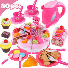 Load image into Gallery viewer, Newest DIY Pretend Play Fruit Cutting Birthday Cake Kitchen Food Toys Cocina De Juguete Toy Pink Blue Girls Gift for Children