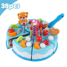 Load image into Gallery viewer, Newest DIY Pretend Play Fruit Cutting Birthday Cake Kitchen Food Toys Cocina De Juguete Toy Pink Blue Girls Gift for Children