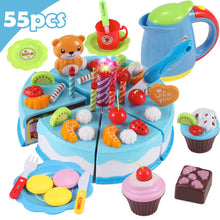 Load image into Gallery viewer, Newest DIY Pretend Play Fruit Cutting Birthday Cake Kitchen Food Toys Cocina De Juguete Toy Pink Blue Girls Gift for Children
