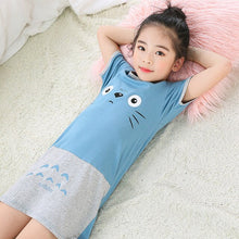 Load image into Gallery viewer, Girls Princess Night Gown Cotton Nighty Summer Short Unicorn Nightgown Kids Fashion Nightdress Cartoon Child Baby Sleeping Dress