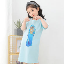 Load image into Gallery viewer, Girls Princess Night Gown Cotton Nighty Summer Short Unicorn Nightgown Kids Fashion Nightdress Cartoon Child Baby Sleeping Dress