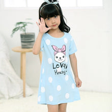 Load image into Gallery viewer, Kids Girls 100% Cotton Nightgowns Cartoon Nightdress Girl Sleepwear Sleepshirt Summer Short Sleeves Nightwear Children Clothes