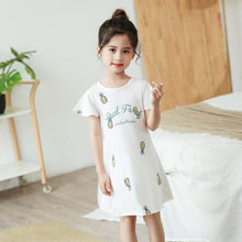 Load image into Gallery viewer, Kids Girls 100% Cotton Nightgowns Cartoon Nightdress Girl Sleepwear Sleepshirt Summer Short Sleeves Nightwear Children Clothes