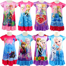 Load image into Gallery viewer, 2019 New Frozen 2 anna elsa Princess girl Dress nightdress Baby Pajamas Cotton Nightgown Kids Home dress Kids Summer Sleepwear