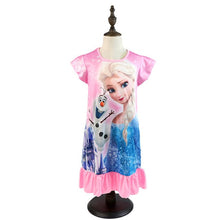 Load image into Gallery viewer, 2019 New Frozen 2 anna elsa Princess girl Dress nightdress Baby Pajamas Cotton Nightgown Kids Home dress Kids Summer Sleepwear