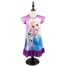 Load image into Gallery viewer, 2019 New Frozen 2 anna elsa Princess girl Dress nightdress Baby Pajamas Cotton Nightgown Kids Home dress Kids Summer Sleepwear