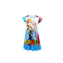 Load image into Gallery viewer, 2019 New Frozen 2 anna elsa Princess girl Dress nightdress Baby Pajamas Cotton Nightgown Kids Home dress Kids Summer Sleepwear