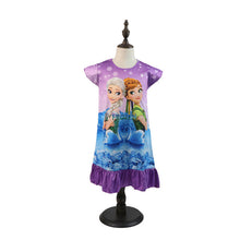 Load image into Gallery viewer, 2019 New Frozen 2 anna elsa Princess girl Dress nightdress Baby Pajamas Cotton Nightgown Kids Home dress Kids Summer Sleepwear