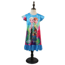 Load image into Gallery viewer, 2019 New Frozen 2 anna elsa Princess girl Dress nightdress Baby Pajamas Cotton Nightgown Kids Home dress Kids Summer Sleepwear