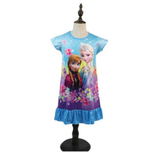 Load image into Gallery viewer, 2019 New Frozen 2 anna elsa Princess girl Dress nightdress Baby Pajamas Cotton Nightgown Kids Home dress Kids Summer Sleepwear